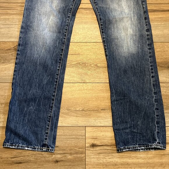 Men's American Eagle AE Original Straight Denim Jeans SZ 30x34 Blue Distressed - Picture 3 of 13